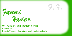 fanni hader business card