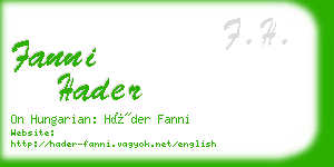 fanni hader business card